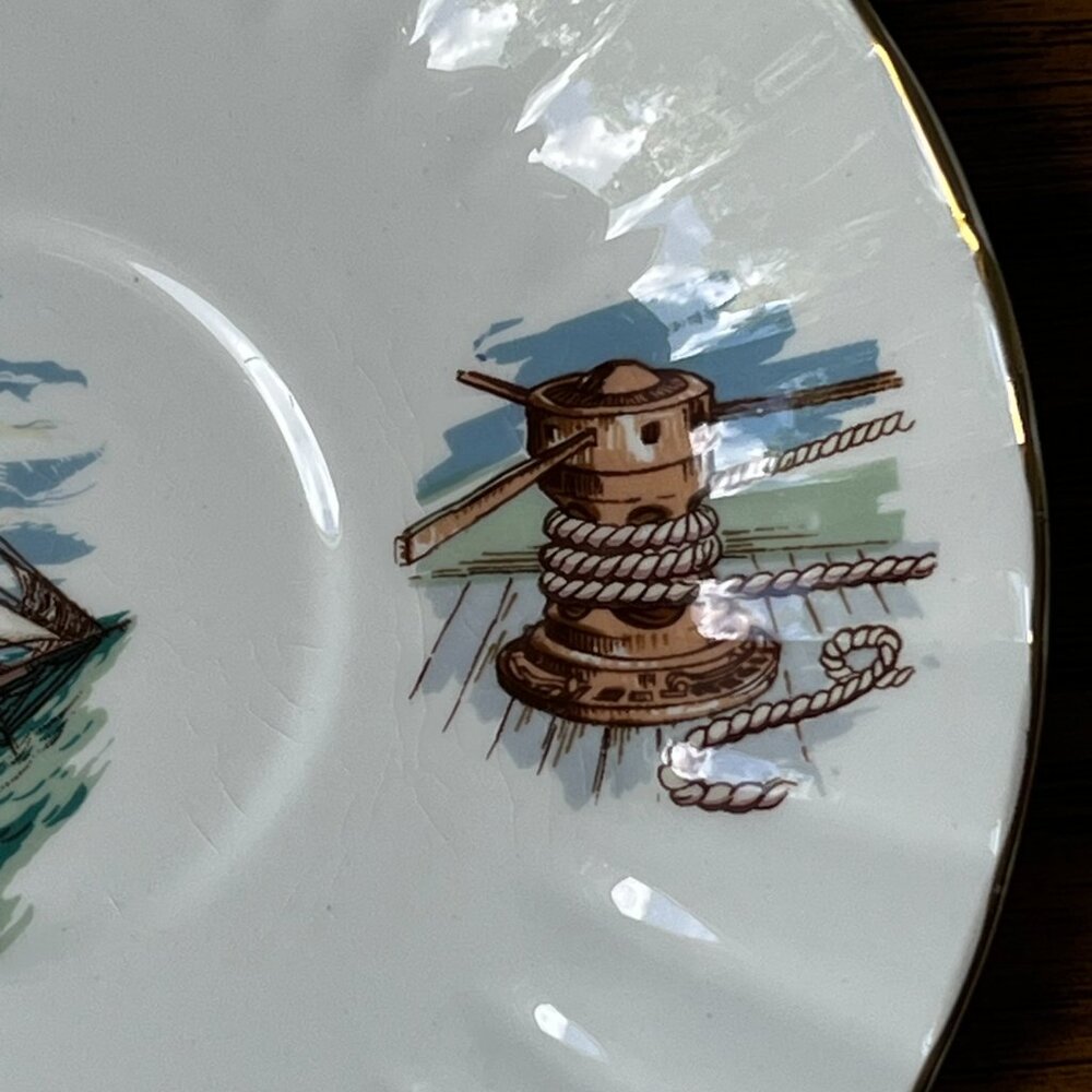 Newhall English Fine Bone China Tea Cup & Saucer MacKay's Clipper 1851 Sailboat - Picture 12 of 16